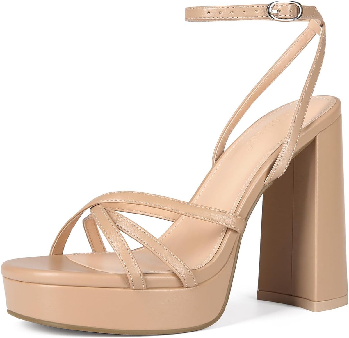 Platform Heels for Women Strappy Block Chunky High Heels Open Toe Ankle Strap Sandals Fashion Lace Up Wedding  Evening Prom Dance Dress Shoes