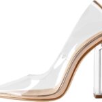 Women's Clear Pumps for Women Heels Pointed Toe Clear High Heels Close Toe Dressy Pumps